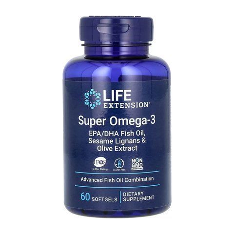 Super Omega-3 EPA/DHA Fish Oil Sesame Lignans & Olive Extract	- 60 softgels 2022-10-1939 фото