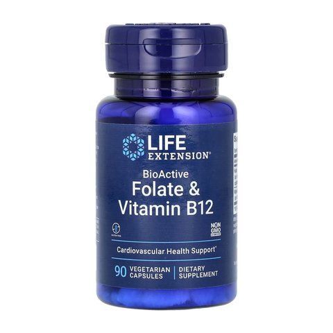 BioActive Folate & Vitamin B12 - 90 vcaps (Пошкоджена банка) 2024-11-0223 фото