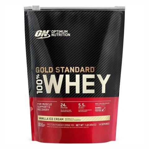 100% Whey Gold 450g - Strawberry 100-54-5371738-20 фото