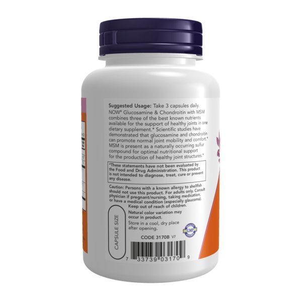Glucosamine & Chondroitin with MSM - 180 vcaps 2023-10-3872 фото